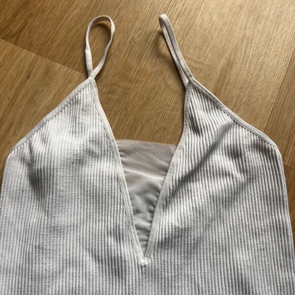 Free People Intimately  White V Neck Ribbed Tank Top Size XS/S - Picture 2 of 5